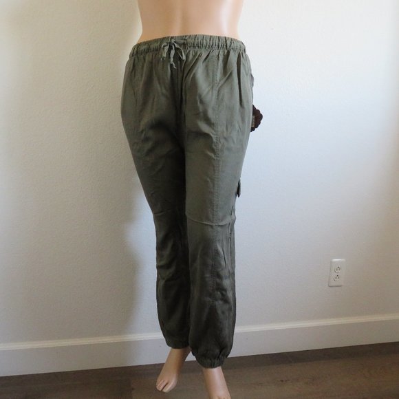 KNOX ROSE Jeans Olive Green Cargo Jogger Pant Lightweight Bohemian Plus Size 3X - Picture 3 of 7
